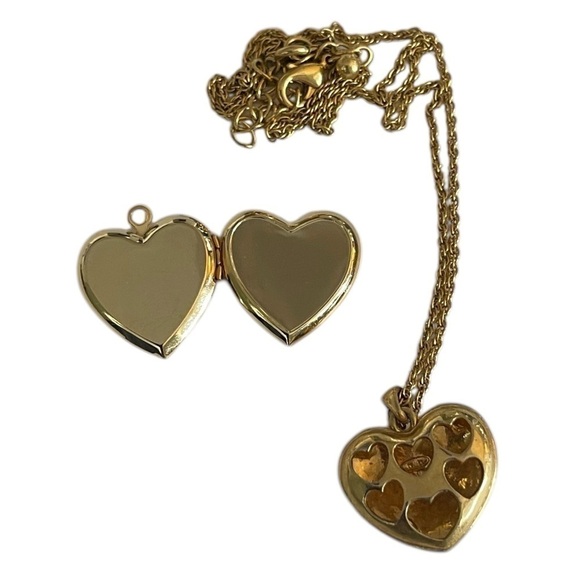 Pink Crystal Heart Necklace 18” & Heart Shaped Locket - Picture 2 of 2